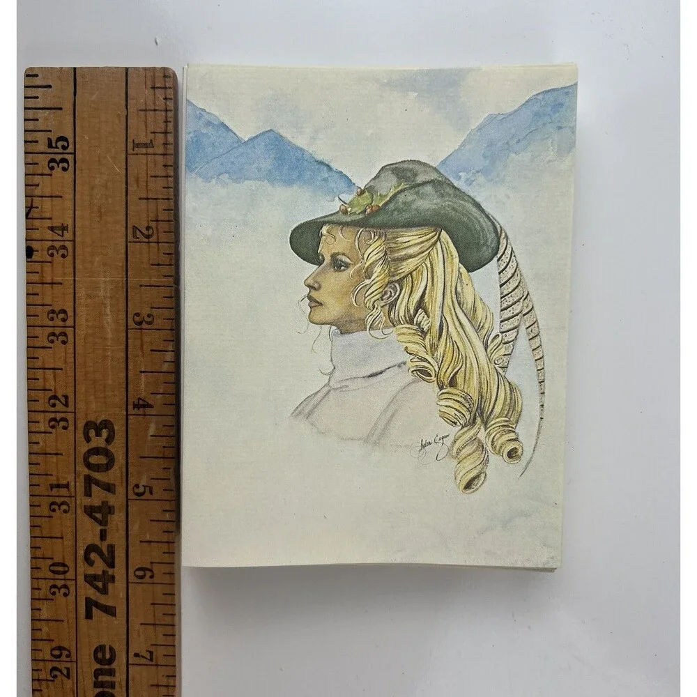 Vintage MCM Female Illustration Retro Women Portrait Blank Greeting Cards Kitsch